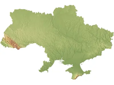 Ukraine Terrain 3D Map 3D model