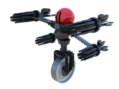 Robot Cyborg Racer SciFI Game Character Low-poly 3D model