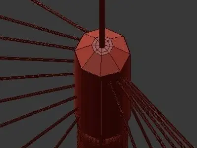 Untitled three pendant lights hanging from rod 3D model