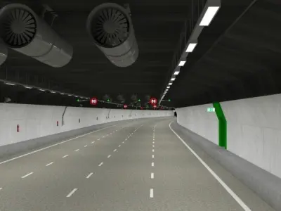Tileable road tunnel 03 3D model