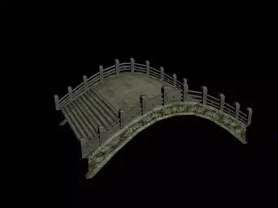 Chinese bridge  Low-poly 3D model