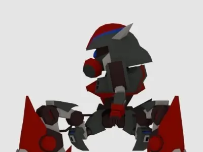Super Mecha 4 - Azalong of Code Name AZ30 Low-poly 3D model