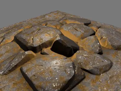 floor rock 04 Low-poly 3D model