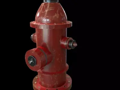 Hydrant model fire Low-poly 3D model