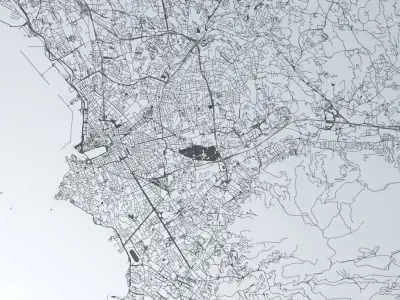 Marseille Road Network and Streets 3D model
