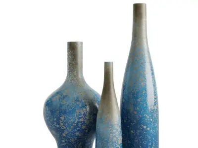 Reactive Glaze Ocean Ceramic Vases 3D model