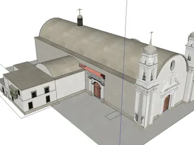 Architecture-Religion-God-Culture-Temple-083 church with two ... 3D model