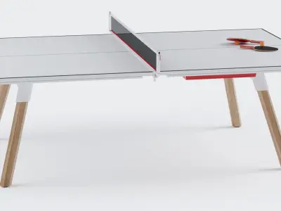 You and Me HPL Tennis Table with Accessories 3D model