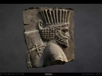 Persepolis Royal Guard Stone Relief Game Ready 4K PBR Free 3D model