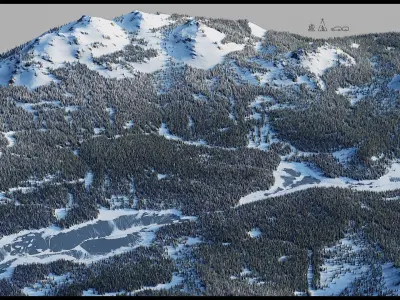 South Ural Winter Landscape mesh 3D model