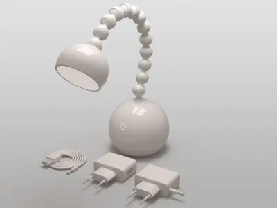 Lamp A with cords and plugs 3D model