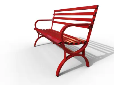 Street Bench Pack 5 Low-poly 3D model
