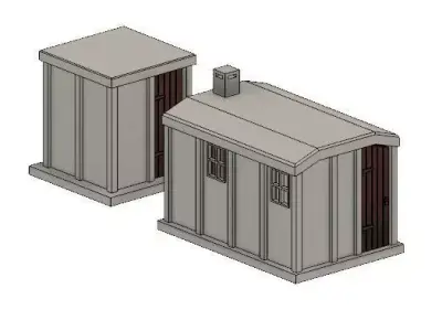 Model Railway Lineside Concrete Huts 3D print model