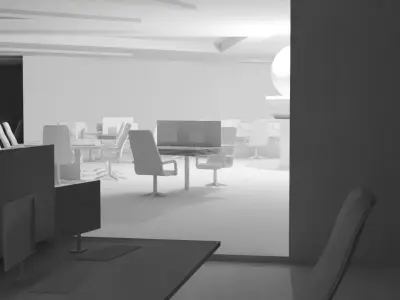 Sci-Fi Command Center - No Material Low-poly 3D model