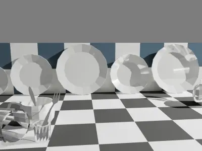 Set of Low-Poly Dishes Free low-poly 3D model