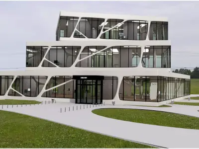 Cubic Building Low-poly 3D model