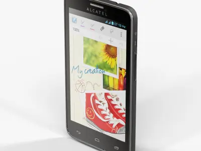 Alcatel One Touch 8000D Scribe Low-poly 3D model