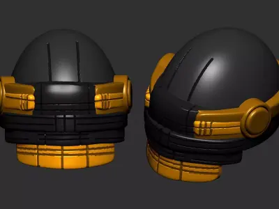 helmet high poly sculpt 3d printable ver 7 3D model 3D model
