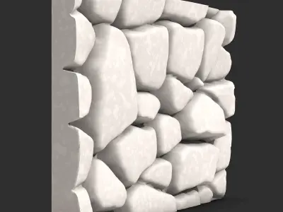 Rough Travertine Stone Wall Segment 3D print model purchase