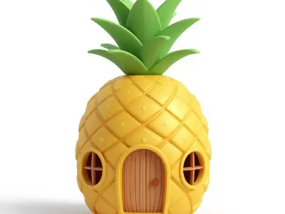 Stylized Pineapple House 3D Model Low-poly 3D model