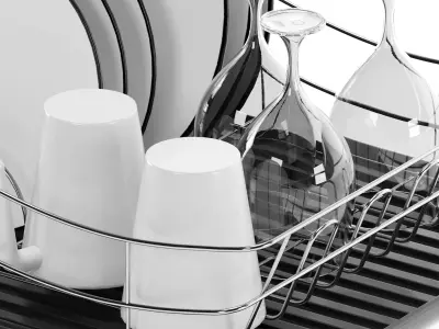 TOWER Essentials Dish Rack With Tray 3D model