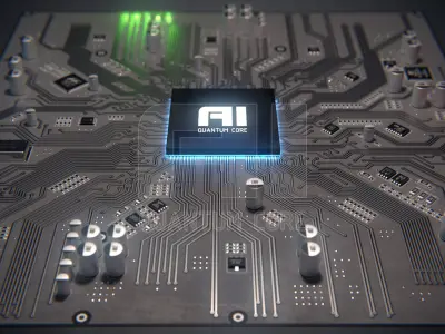 AI Quantum Core PBR Low-poly 3D model