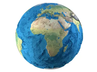 Earth Physical Map Globe  Low-poly 3D model