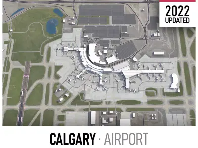 Calgary Airport Low-poly 3D model