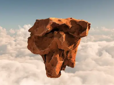 Flying rocks pack and Bonus HDRI map Low-poly 3D model