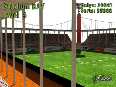 Stadium Level 4 Day-Night Low-poly 3D model