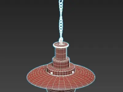 fisherman-a5540sp-1ab industrial pendant light with clear gla... 3D model