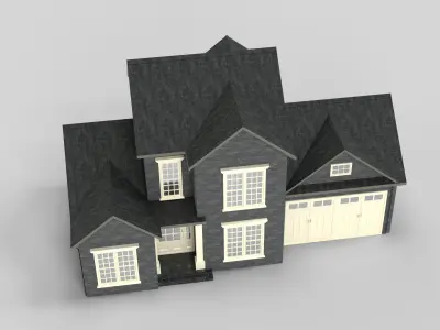 British House Design 01T1 Low-poly 3D model