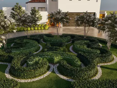 landscape design 3d architecture rendering patio  exterior 3D model