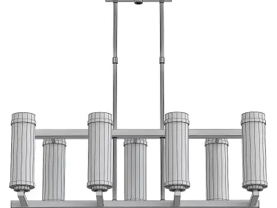 st-luce-bichero-sl334-403-07 six light chandelier with clear ... 3D model