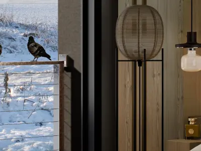 Minimalist Bedroom Scene 3D model