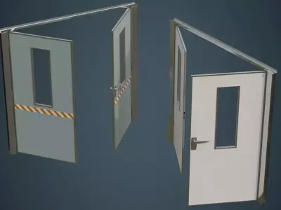 Industrial Door 1A Low-poly 3D model