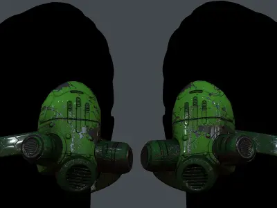 Gas mask helmet 3d model scifi Low-poly Low-poly 3D Low-poly 3D model