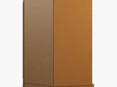 Victory wooden cabinet with door 3D model