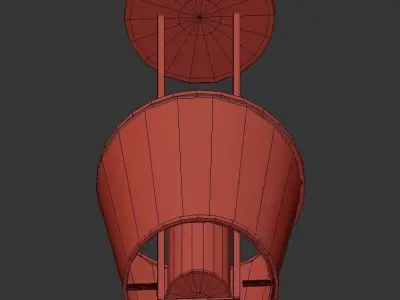 LUCERNE light fixture with glass shade and metal frame 3D model