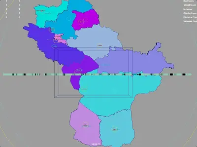 East Kazakhstan Region  Kazakhstan map region geography 3D model