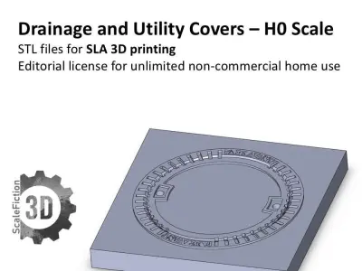 H0 Scale - Urban Drainage and Utility Covers Set 3D print model
