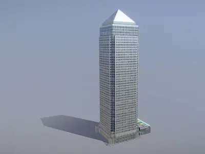  London One Canada Square Low-poly 3D model