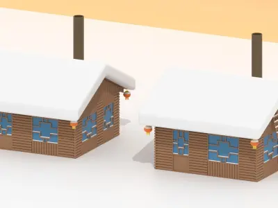 Chinese Snow Village House 3D model