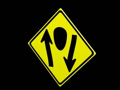 Street Sign Diamond Low-poly 3D model