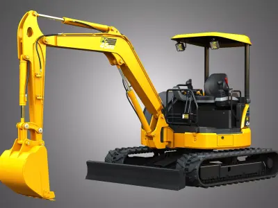 PC45MR-5 Small Hydraulic Excavator 3D model