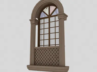 Pavilion Window Low-poly 3D model