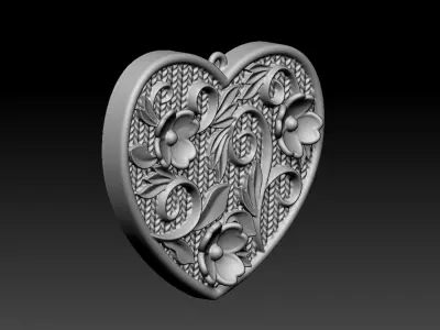 Heart Pendant 3D print model 9