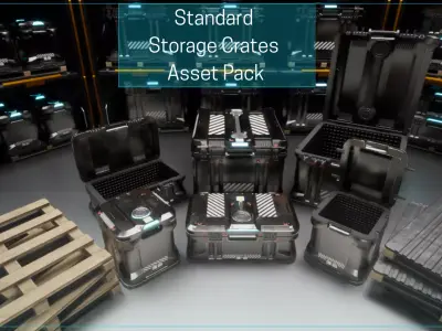Standard Storage Crates Asset Pack Low-poly 3D model