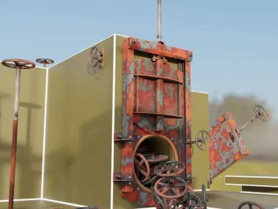 Spindle Gate Valve - Rusty and Basic Version 3D Model Pack