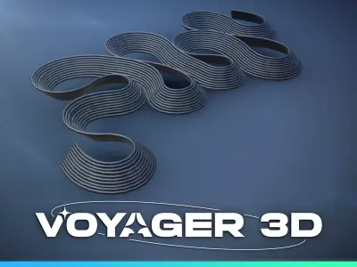 Ribbon Cable 95cm Black Low-poly 3D model